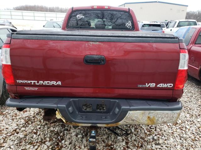 5TBDT44174S462537 - 2004 TOYOTA TUNDRA DOU BURGUNDY photo 6