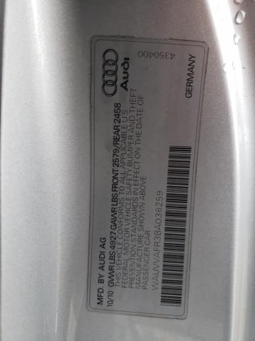 WAUVVAFR3BA036259 - 2011 AUDI S5 PRESTIG GRAY photo 12