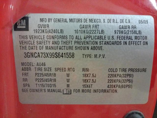 3GNCA73X99S641558 - 2009 CHEVROLET HHR SS 红色 照片 12