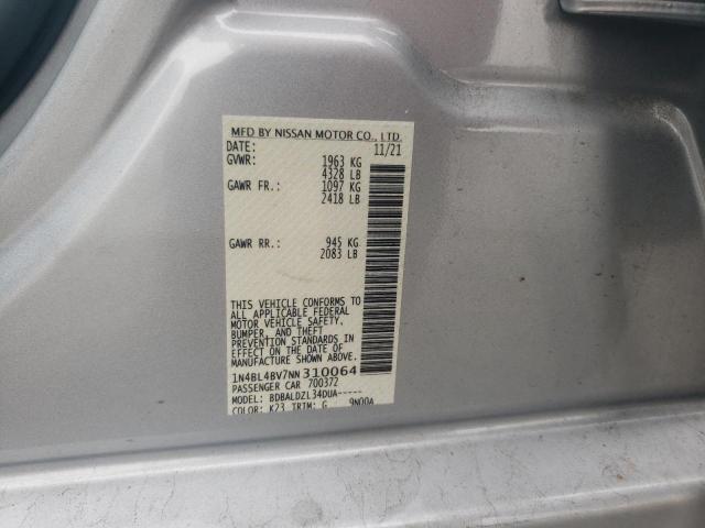 1N4BL4BV7NN310064 - 2022 NISSAN ALTIMA S SILVER photo 12