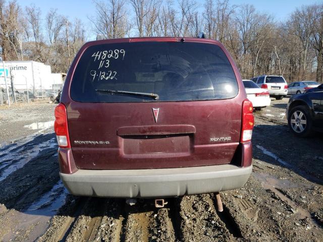 1GMDV33L96D238789 - 2006 PONTIAC MONTANA SV BURGUNDY photo 6