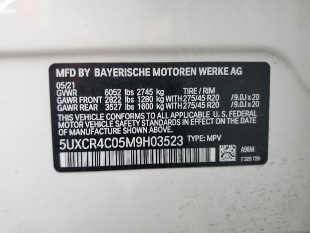 5UXCR4C05M9H03523 - 2021 BMW X5 SDRIVE WHITE photo 13