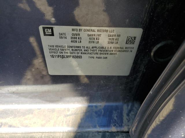 1G11F5SL3FF163893 - 2015 CHEVROLET MALIBU LTZ ლურჯი ფოტო 12