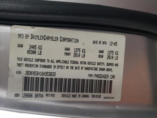 2B3KA53H16H353633 - 2006 DODGE CHARGER R/ SILVER photo 13