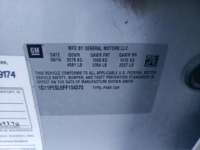 1G11F5SL6FF104370 - 2015 CHEVROLET MALIBU LTZ 银色 照片 12