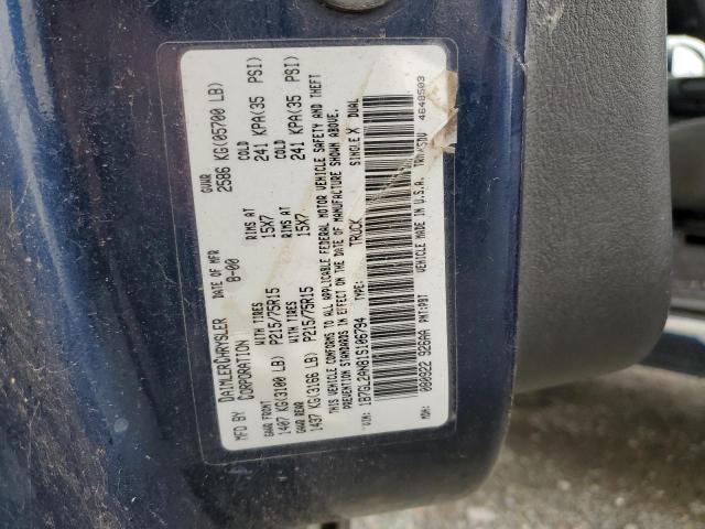 1B7GL2AN81S106794 - 2001 DODGE DAKOTA QUA BLUE photo 12