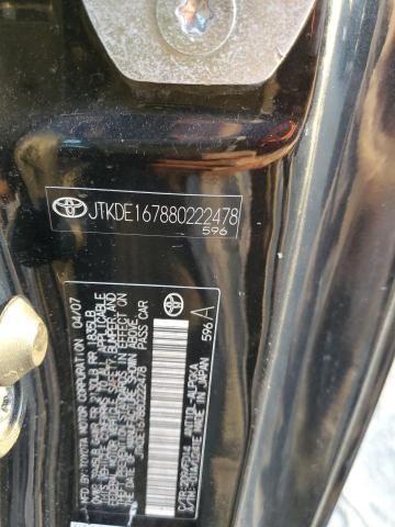 JTKDE167880222478 - 2008 TOYOTA SCION TC أسود صورة 12