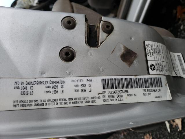 1P3ES46C2YD764588 - 2000 PLYMOUTH NEON BASE 银色 照片 12