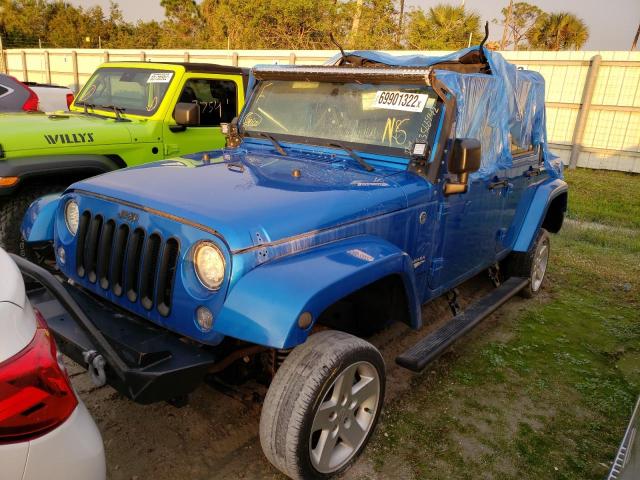 1C4HJWEG1FL718530 - 2015 JEEP WRANGLER U BLUE photo 1