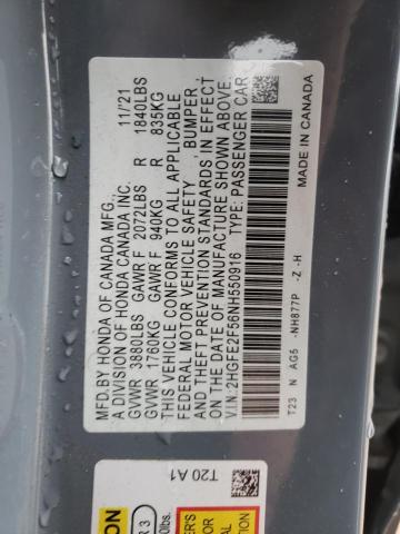 2HGFE2F56NH****** - 2022 HONDA CIVIC SPOR 青绿色 照片 13