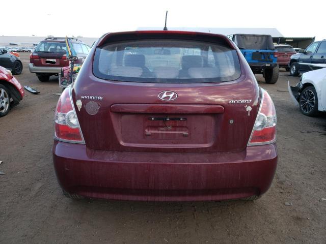 KMHCM36C67U018702 - 2007 HYUNDAI ACCENT GS BURGUNDY photo 6