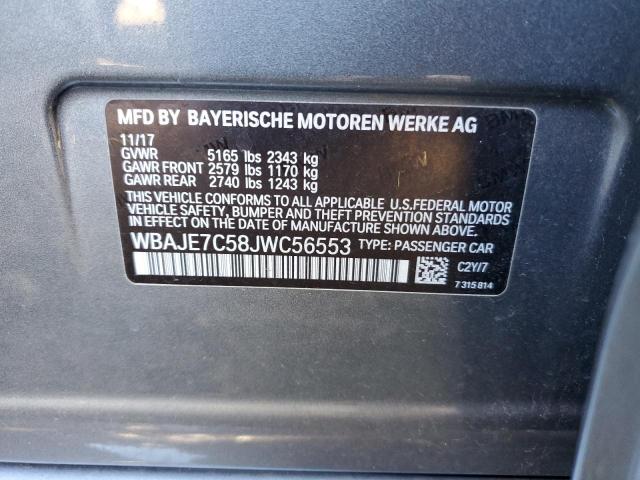 WBAJE7C58JWC56553 - 2018 BMW 540 XI BLUE photo 12