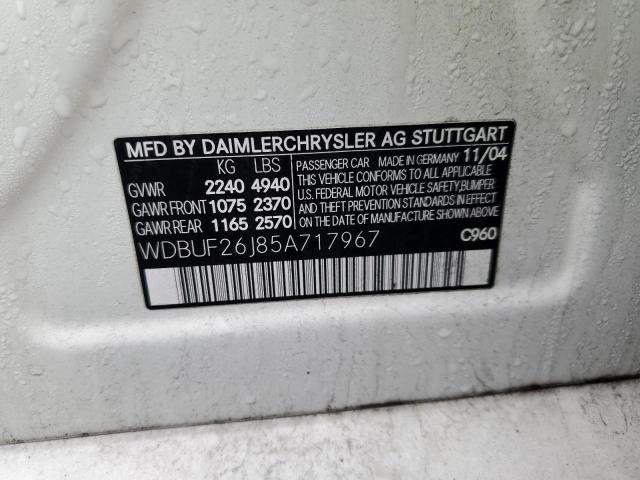 WDBUF26J85A717967 - 2005 MERCEDES-BENZ E 320 CDI WHITE photo 12