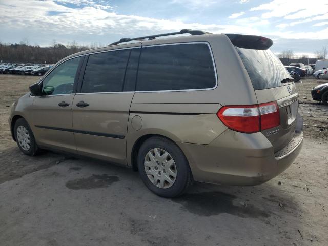 5FNRL38286B099439 - 2006 HONDA ODYSSEY LX BEIGE photo 2