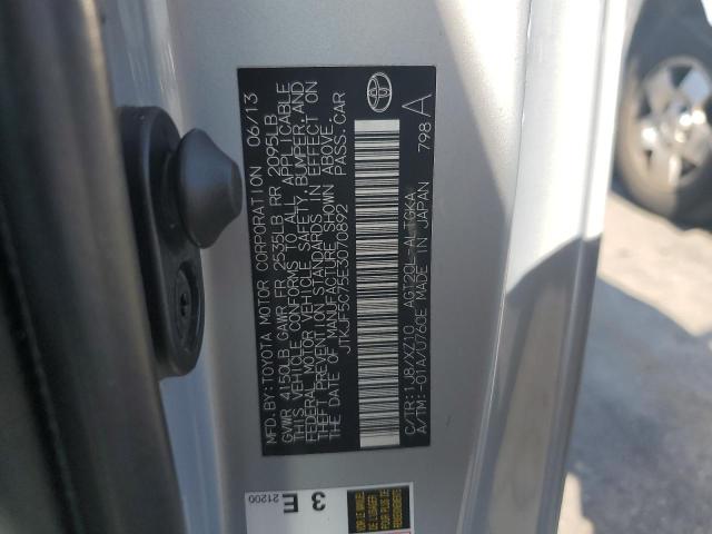 JTKJF5C75E3070892 - 2014 TOYOTA SCION TC GRAY photo 12