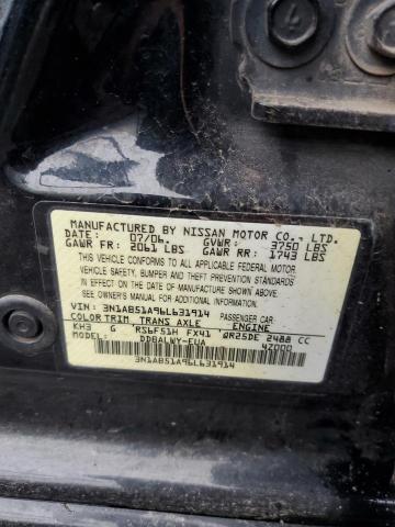 3N1AB51A96L631914 - 2006 NISSAN SENTRA SE- BLACK photo 12