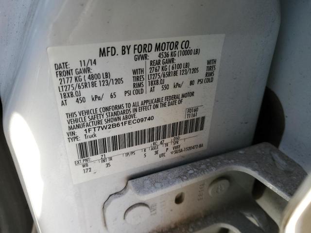 1FT7W2B61FEC09740 - 2015 FORD F250 SUPER WHITE photo 12