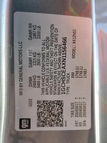 1GCHSCEAXN1156466 - 2022 CHEVROLET COLORADO L GRAY photo 12