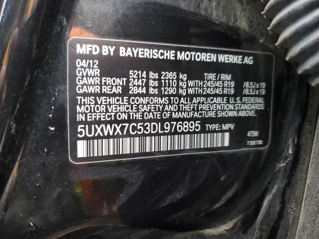 5UXWX7C53DL976895 - 2013 BMW X3 XDRIVE3 BLACK photo 13