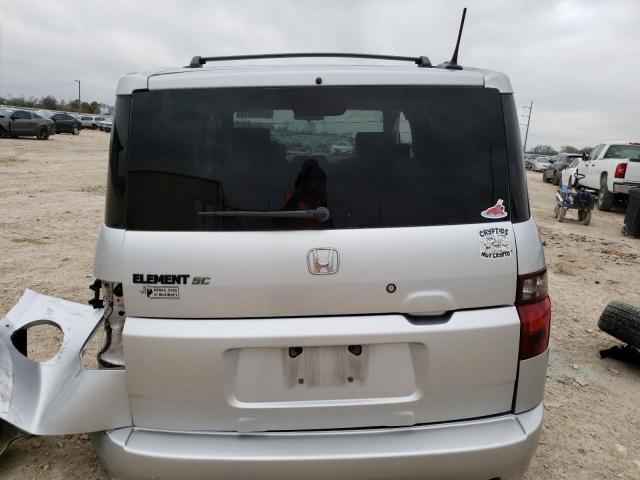 5J6YH18907L000488 - 2007 HONDA ELEMENT SC SILVER photo 6