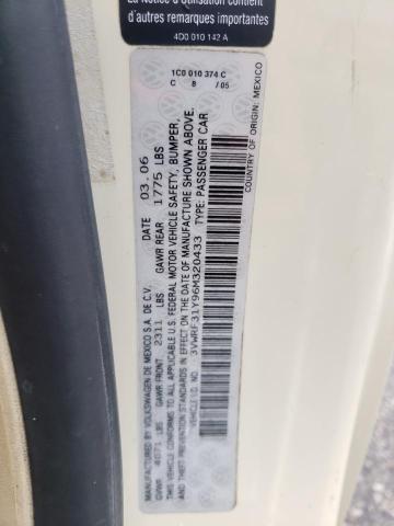 3VWRF31Y96M320433 - 2006 VOLKSWAGEN NEW BEETLE 奶油色 照片 10