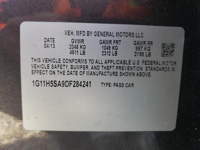 1G11H5SA9DF284241 - 2013 CHEVROLET MALIBU LTZ ნაცრისფერი ფოტო 13