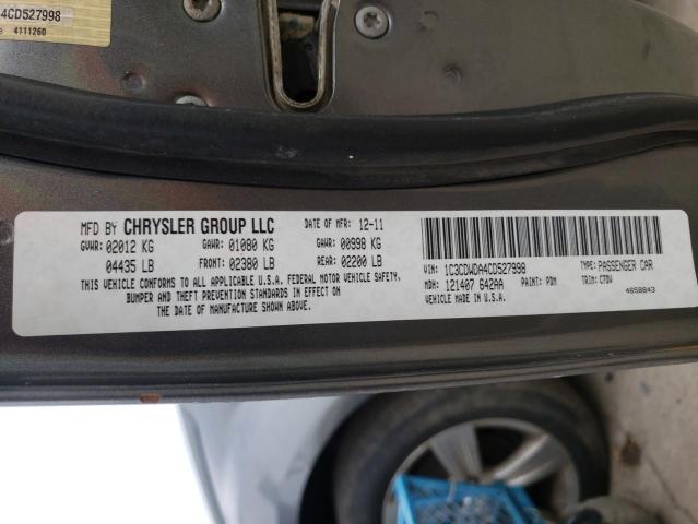 1C3CDWDA4CD527998 - 2012 DODGE CALIBER SX GRAY photo 12