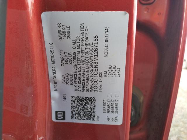 1GCGTCEN8M1267155 - 2021 CHEVROLET COLORADO L RED photo 12