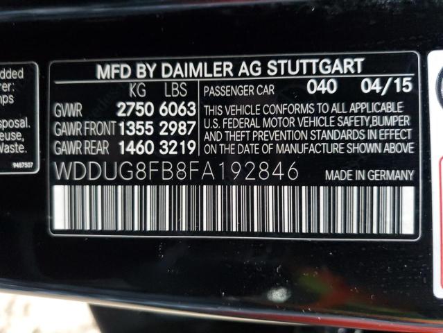 WDDUG8FB8FA192846 - 2015 MERCEDES-BENZ S 550 4MAT BLACK photo 12