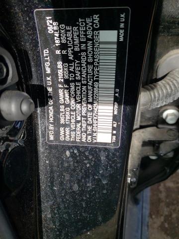 SHHFK7H42MU228849 - 2021 HONDA CIVIC SPOR 黑色 照片 12
