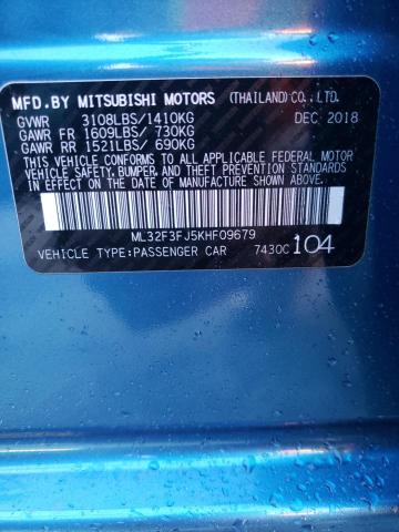 ML32F3FJ5KHF09679 - 2019 MITSUBISHI MIRAGE G4 BLUE photo 12