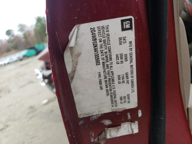 2G4WB52K441355663 - 2004 BUICK REGAL LS 红色 照片 12