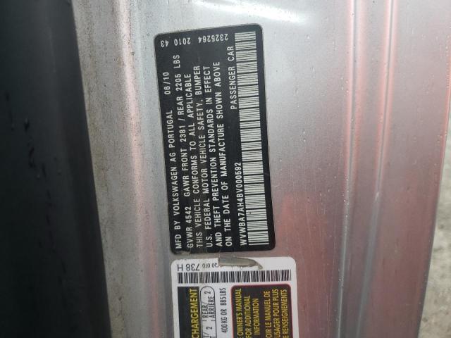 WVWBA7AH4BV000592 - 2011 VOLKSWAGEN EOS KOMFOR ვერცხლისფერი ფოტო 12