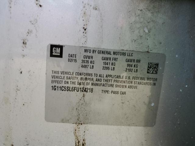 1G11C5SL6FU124218 - 2015 CHEVROLET MALIBU 1LT Gümüş fotoğraf 12