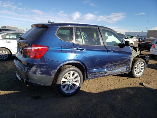 5UXWX9C56E0D25777 - 2014 BMW X3 BLUE photo 3