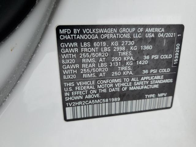 1V2HR2CA5MC581989 - 2021 VOLKSWAGEN ATLAS SE WHITE photo 13