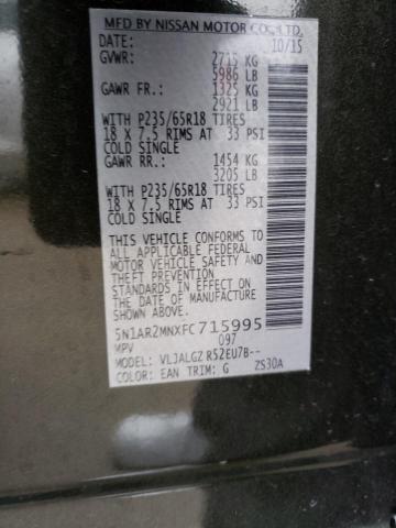 5N1AR2MNXFC715995 - 2015 NISSAN PATHFINDER GREEN photo 12