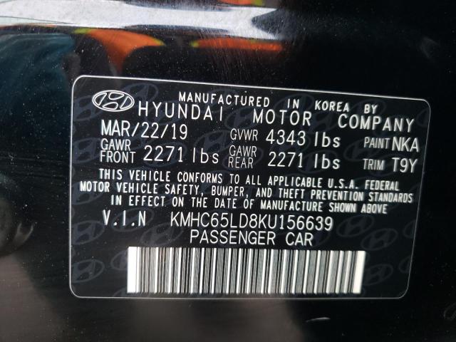 KMHC65LD8KU156639 - 2019 HYUNDAI IONIQ BLACK photo 12