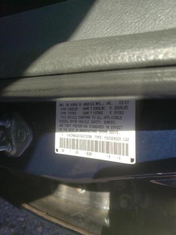 1HGCM664X7A073798 - 2007 HONDA ACCORD SE BLUE photo 12