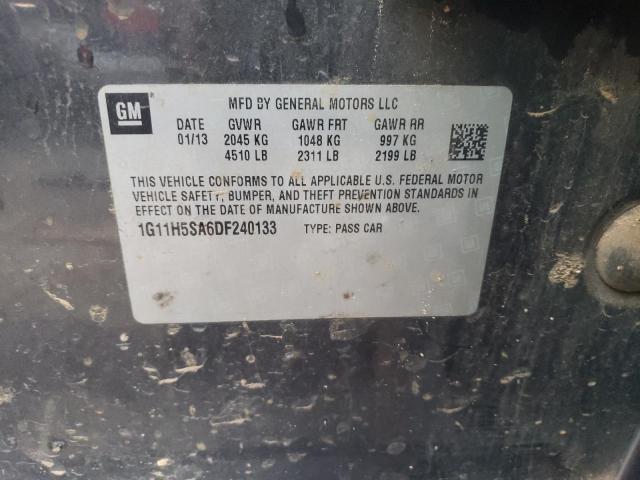 1G11H5SA6DF240133 - 2013 CHEVROLET MALIBU LTZ ნაცრისფერი ფოტო 12