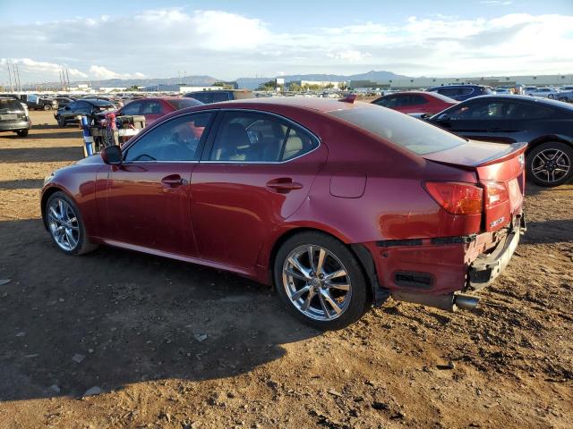 JTHBK262972048360 - 2007 LEXUS IS 250 RED photo 2