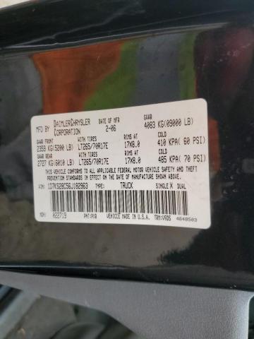 1D7KS28C56J182963 - 2006 DODGE RAM 2500 S შავი ფოტო 12