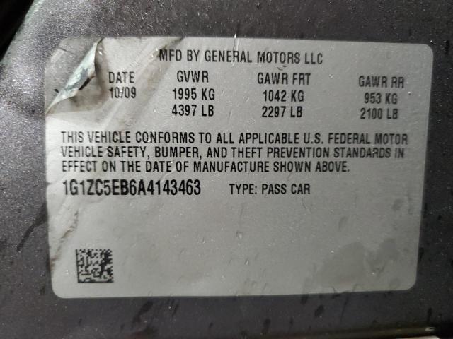 1G1ZC5EB6A4143463 - 2010 CHEVROLET MALIBU 1LT 灰色 照片 12