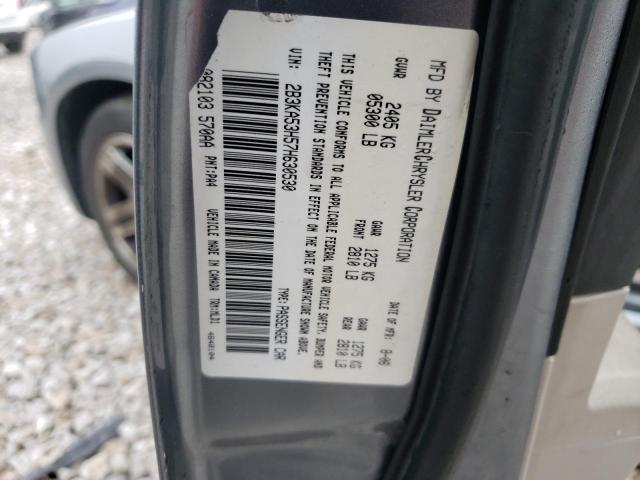 2B3KA53H57H630530 - 2007 DODGE CHARGER R/ GRAY photo 12