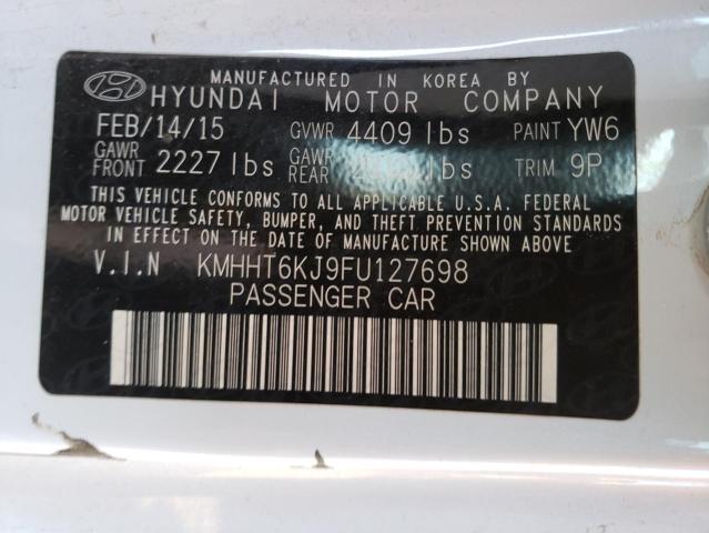 KMHHT6KJ9FU127698 - 2015 HYUNDAI GENESIS CO WHITE photo 12