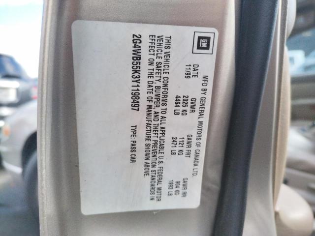 2G4WB55K3Y1198497 - 2000 BUICK REGAL LS 奶油色 照片 12