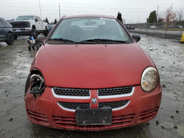 1B3ES56C35D236612 - 2005 DODGE NEON RED photo 5