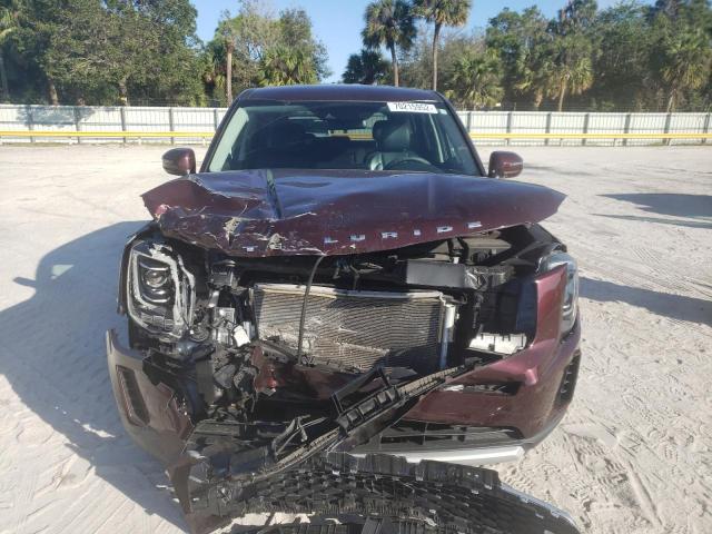 5XYP24HC3LG014519 - 2020 KIA TELLURIDE BURGUNDY photo 5