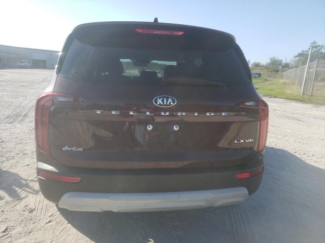 5XYP24HC3LG014519 - 2020 KIA TELLURIDE BURGUNDY photo 6