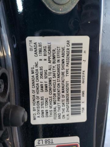 2HGFG3B05EH507971 - 2014 HONDA CIVIC EXL Qara foto 12